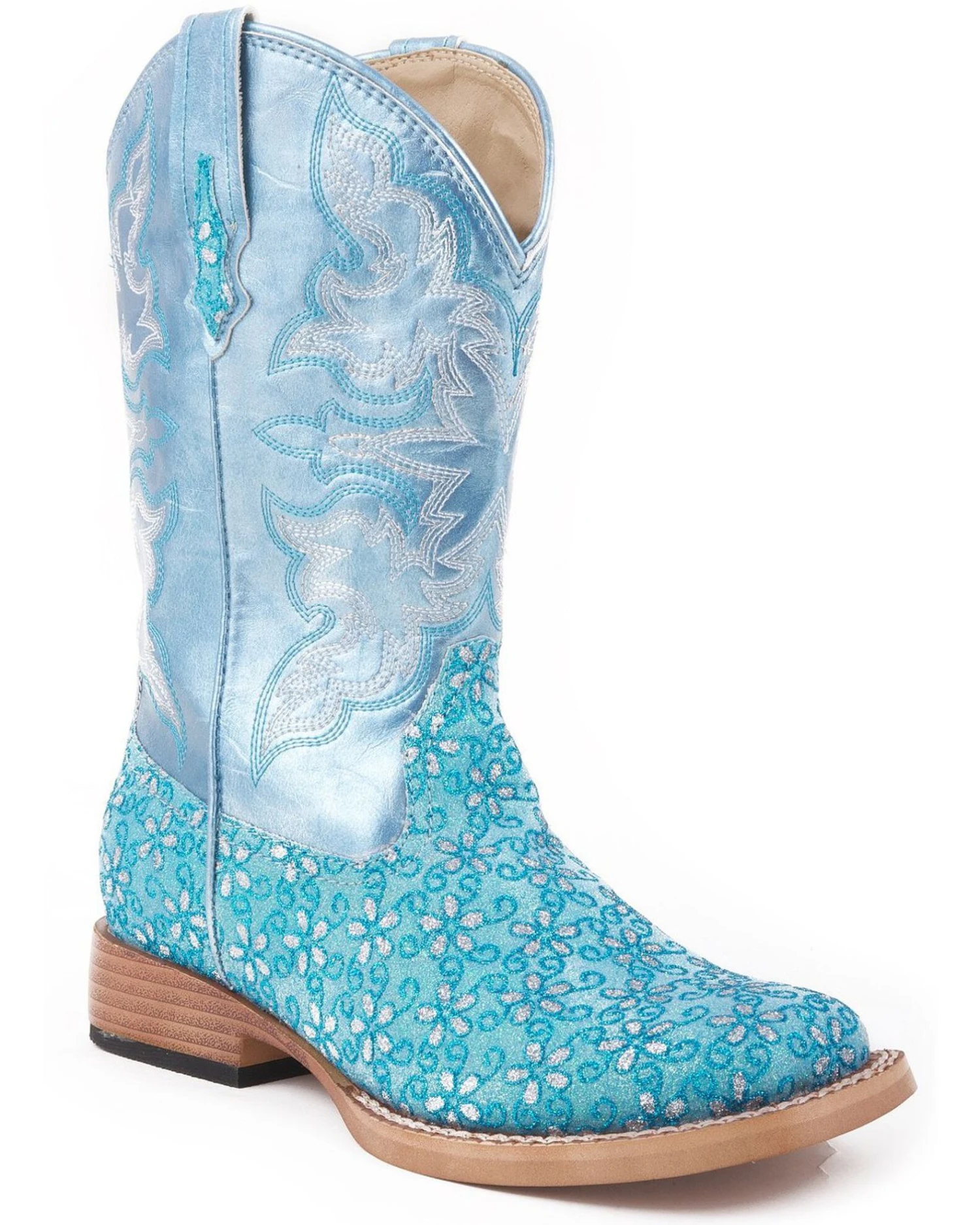 Roper Kid's Floral Glitter Western Boots 3 Roper Kid's Floral Glitter Western Boots