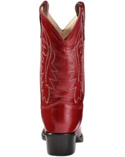 Old West Girls' Red Leather Western Boots - Pointed Toe -Children Boots Store 053C67 70 BK
