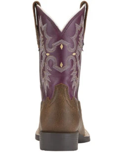 Ariat Girls' Tombstone Western Boots - Broad Square Toe -Children Boots Store 053H95 ZS BK
