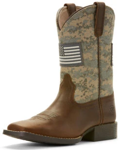 Ariat Boys' Patriot American Flag Western Boots - Broad Square Toe