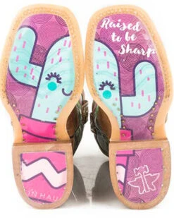 Tin Haul Girls' Cactilicious Embroidered Western Boots - Square Toe 6 Tin Haul Girls' Cactilicious Embroidered Western Boots - Square Toe -Children Boots Store 2000279896 200 P2