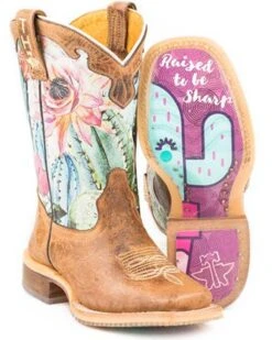 Tin Haul Girls' Cactilicious Embroidered Western Boots - Square Toe 7 Tin Haul Girls' Cactilicious Embroidered Western Boots - Square Toe -Children Boots Store 2000279896 200 P3