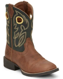 Justin Boys' Bowline Junior Western Boots - Broad Square Toe
