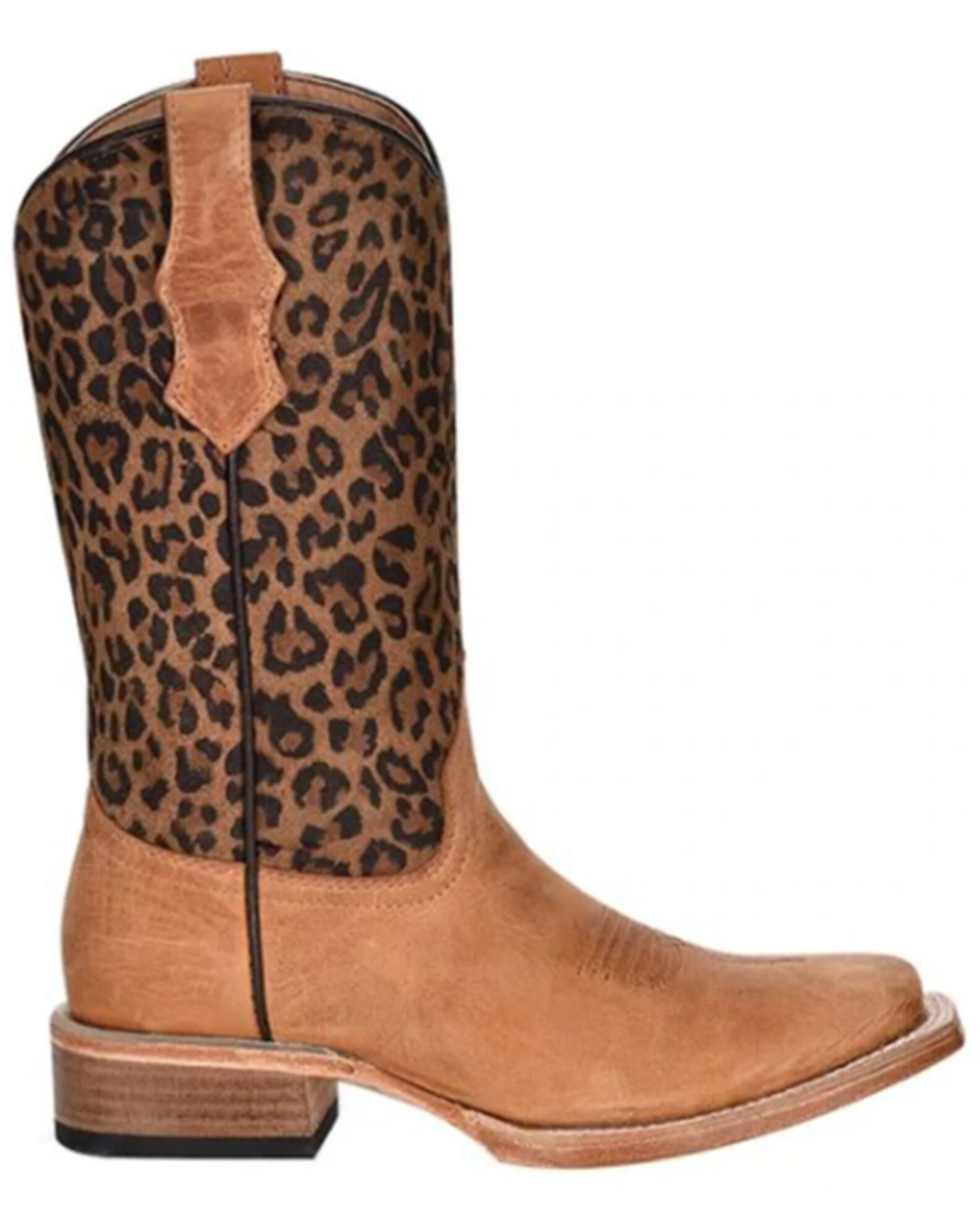 Circle G Girls' Leopard Print Western Boots - Square Toe 4 Circle G Girls' Leopard Print Western Boots - Square Toe - Image 2