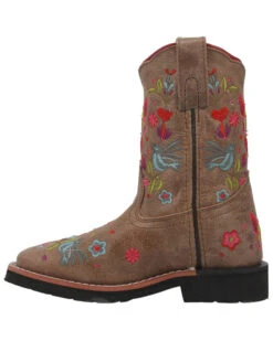 Dan Post Girls' Embroidered Western Boots - Broad Square Toe -Children Boots Store 2000381636 251 P3