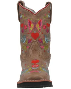 Dan Post Girls' Embroidered Western Boots - Broad Square Toe -Children Boots Store 2000381636 251 P4